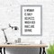 24x36 Framed Wall Art – "A Woman Is Only Helpless When Her Nails Are Drying" Quote – Silver Metallic Frame | Salon Wall Decor for Nail Salon, Hair Studio, Glam Room, Beauty Bar